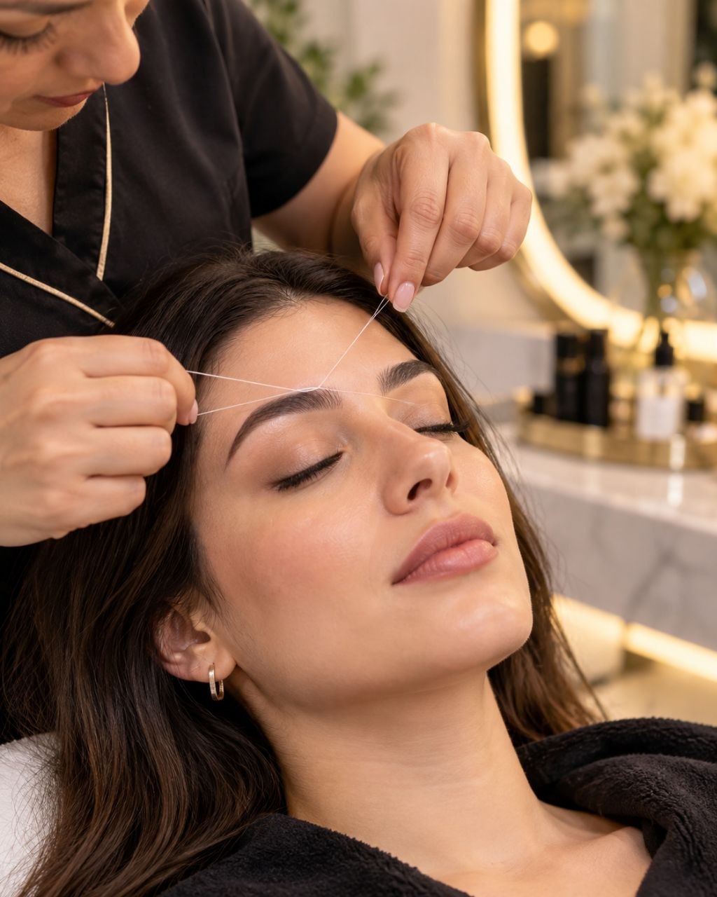 Eyebrows threading service at Beyond Indulgence