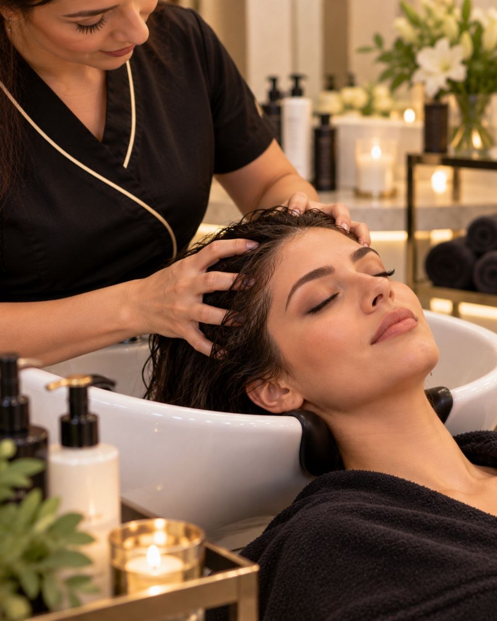 Head massage service at Beyond Indulgence